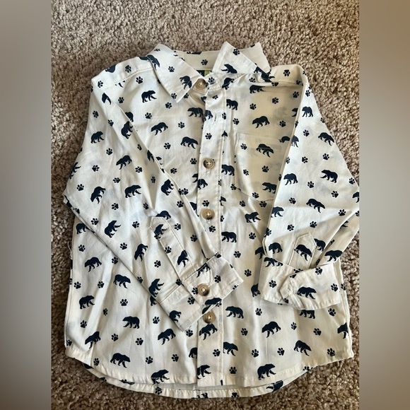 Mick Mack Other - Long sleeved button down collared shirt. Bear print 12m